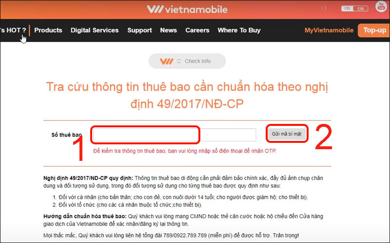 Cách đăng ký SIM chính chủ mạng Vietnamobile